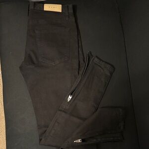 MNML Black Skinny Jeans with Ankle Zippers